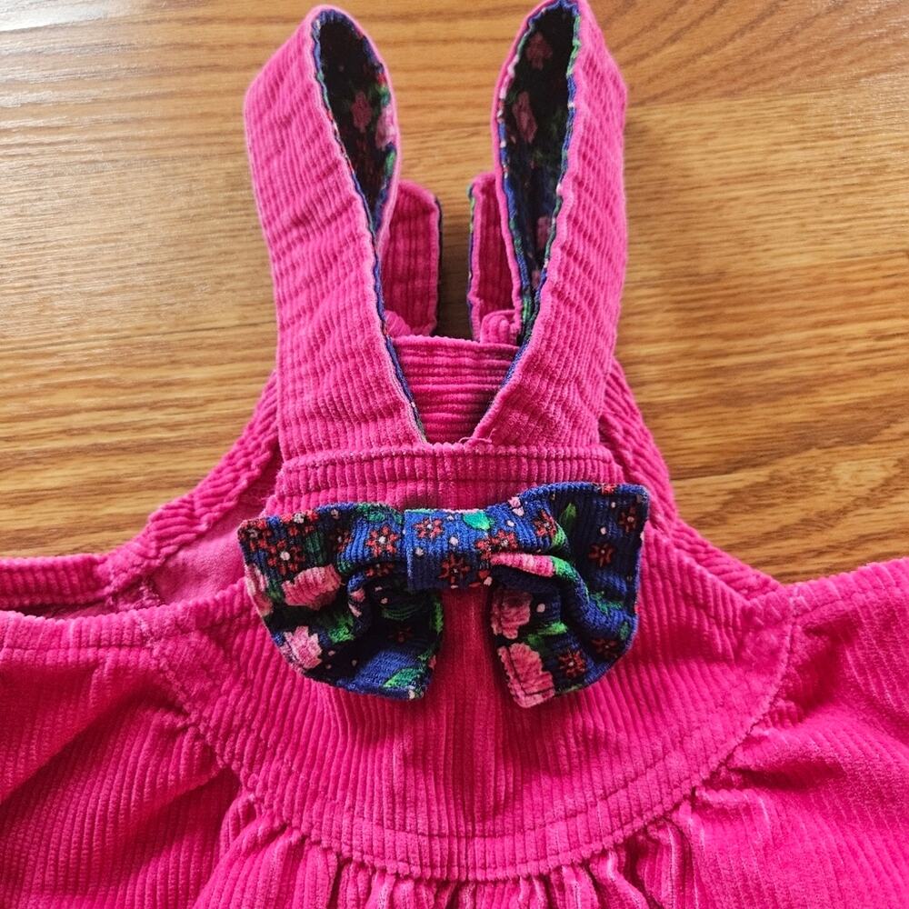 Vintage Oshkosh Floral Corduroy Pink Dress Size 3T - Picture 5 of 7